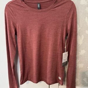 Vuori Women’s L/S Lux Crew. Size Small. Rosewood Heather